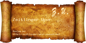 Zeitlinger Upor névjegykártya